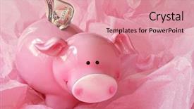  Presentation with tissue paper - Slide deck featuring piggy bank with 50 cash background and a  colored foreground