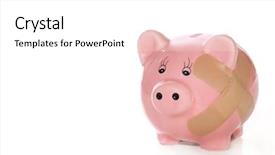  Presentation with aid - Colorful theme enhanced with piggy bank with a band backdrop and a white colored foreground