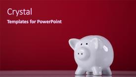  Presentation with piggy bank - Theme enhanced with piggy bank with a red background and a crimson colored foreground