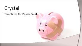  Presentation with aid - Presentation having piggy bank with band aid background and a white colored foreground