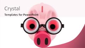  Presentation with piggy bank - PPT theme enhanced with piggy-bank-with-black-glasses background and a lemonade colored foreground