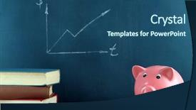  Presentation with knowledge - Slide set consisting of piggy bank with books background and a ocean colored foreground