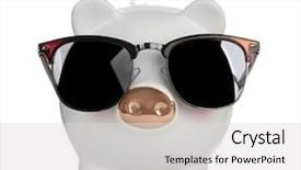  Presentation with piggy bank - Amazing PPT theme having piggy bank with fashionable sun backdrop and a  colored foreground