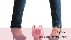  Presentation with piggy bank - Slide set consisting of piggy bank with her legto background and a  colored foreground