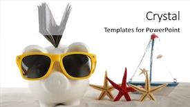  Presentation with piggy bank is evil - Cool new theme with piggy bank with inserted dollar backdrop and a white colored foreground