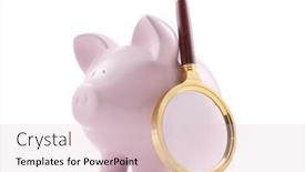  Presentation with magnifying glass - Audience pleasing presentation theme consisting of piggy-bank-with-magnifying-glass backdrop and a lemonade colored foreground