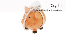  Presentation with power bank - Slide set consisting of piggy bank with power cord background and a white colored foreground
