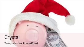  Presentation with piggy bank broken piggybank - PPT layouts with piggy bank with santa claus background and a lemonade colored foreground