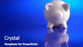  Presentation with budget - Beautiful PPT theme featuring piggy bank backdrop and a royal blue colored foreground