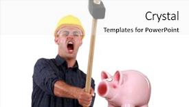  Presentation with td bank - Slide deck having piggy banks dollar - craftsman breaking a pig bank background and a white colored foreground