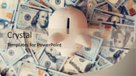  Presentation with cash - Amazing theme having piggy moneybox with dollar cash backdrop and a coral colored foreground