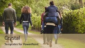  Presentation with welcome back friend - Amazing theme having piggyback in a country lane backdrop and a coral colored foreground