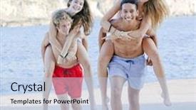  Presentation with teens summer camp - Amazing slide set having piggyback teens summer camp games backdrop and a light blue colored foreground