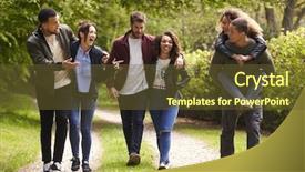  Presentation with young black couples hiking - Slides with piggybacking in a country lane background and a tawny brown colored foreground
