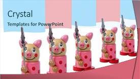  Presentation with wooden - Audience pleasing presentation theme consisting of piglets demonstration - wooden puppet unauthorized backdrop and a  colored foreground