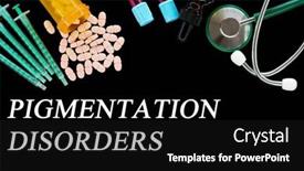  Presentation with medical pills - Presentation theme with pigmentation-disorders-text-on-medical background and a black colored foreground