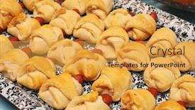  Presentation with pigs - Cool new PPT theme with pigs in the blanket - little sausages baked in bread backdrop and a yellow colored foreground