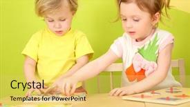  Presentation with board game - Slide set featuring pigtails playing a board game background and a yellow colored foreground