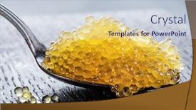  Presentation with caviar - PPT theme having pike-caviar-or-roe background and a lemonade colored foreground