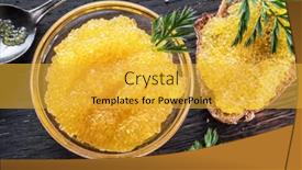  Presentation with caviar - PPT theme featuring pike-caviar-or-roe background and a yellow colored foreground