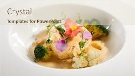  Presentation with main course - PPT theme enhanced with pike-fish-souffle-in-plate background and a lemonade colored foreground