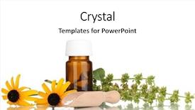  Presentation with white flowers - Audience pleasing presentation consisting of pil - medicine bottle with tablets backdrop and a white colored foreground