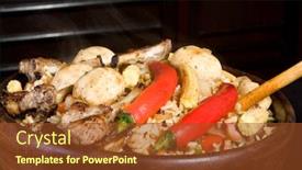  Presentation with recipe - Beautiful presentation design featuring pilaf-or-pilau-traditional-rice backdrop and a tawny brown colored foreground