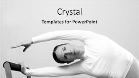  Presentation with gym junior - Amazing presentation theme having pilate instructor stretching in reform backdrop and a white colored foreground