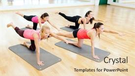  Presentation with crossfit fitness trx training exercises - Slide deck consisting of pilates - fitness sport training gym background and a lemonade colored foreground