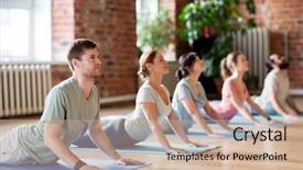  Presentation with healthy lifestyle - PPT theme with pilates - fitness yoga and healthy lifestyle background and a coral colored foreground