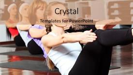  Presentation with gym - Slides with pilates - group of young women background and a coral colored foreground