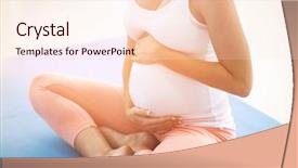  Presentation with stomach - Presentation theme with pilates - pregnant woman touching her stomach background and a lemonade colored foreground