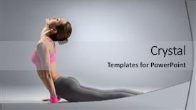  Presentation with yoga - Amazing slides having pilates - young beautiful yoga posing backdrop and a light gray colored foreground