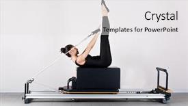  Presentation with gymnastics - Audience pleasing slides consisting of pilates gymnastics is a german backdrop and a  colored foreground