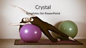  Presentation with evolution - Cool new presentation theme with pilates gymnastics is a germanic evolution of yoga used by athletes to improve flexibility and body fitness and by chiropractors for patient recovery vignette vintage sepia look backdrop and a white colored foreground