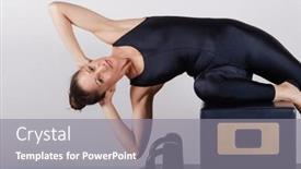  Presentation with pilates - Slide deck featuring pilates-machine-young-mixed-race background and a  colored foreground