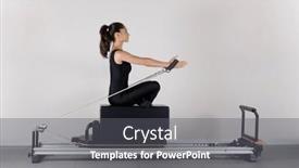  Presentation with pilates - Slides featuring pilates-machine-young-mixed-race background and a  colored foreground