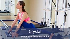  Presentation with navratri festival front page pdf - Presentation enhanced with pilates reformer woman front split background and a ocean colored foreground