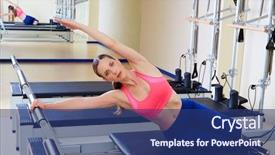  Presentation with mermaid - Slide deck with pilates reformer woman mermaid exercise background and a ocean colored foreground