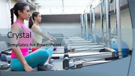  Presentation with village india women working - Audience pleasing slides consisting of pilates reformer workout exercises women backdrop and a light blue colored foreground