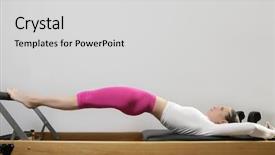  Presentation with handicap sport - Cool new presentation theme with pilates stretching sport in reform backdrop and a light gray colored foreground