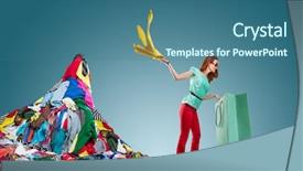 Presentation with bag - Cool new presentation design with pile - woman gets clothes backdrop and a ocean colored foreground