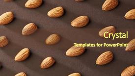 Presentation with brown paper history - PPT layouts with pile almonds - pattern of almond nuts background and a tawny brown colored foreground