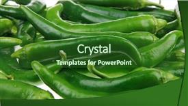  Presentation with white green - Beautiful theme featuring pile hungarian hot green peppers backdrop and a  colored foreground