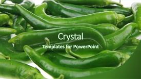  Presentation with white green - Audience pleasing PPT theme consisting of pile hungarian hot green peppers backdrop and a  colored foreground