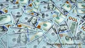  Presentation with floating dollar bills - Audience pleasing PPT layouts consisting of pile money - background with new hundred dollar backdrop and a  colored foreground