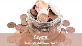  Presentation with american colleges - Amazing PPT layouts having pile money - many american coins backdrop and a coral colored foreground