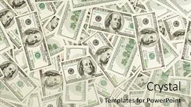  Presentation with pile - PPT theme with pile money - many us 100 dollars business background and a  colored foreground