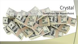  Presentation with bills - Cool new PPT layouts with pile of 100 dollar bills backdrop and a white colored foreground