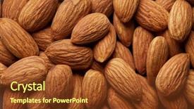  Presentation with almonds - Beautiful theme featuring pile of almonds close-up backdrop and a  colored foreground